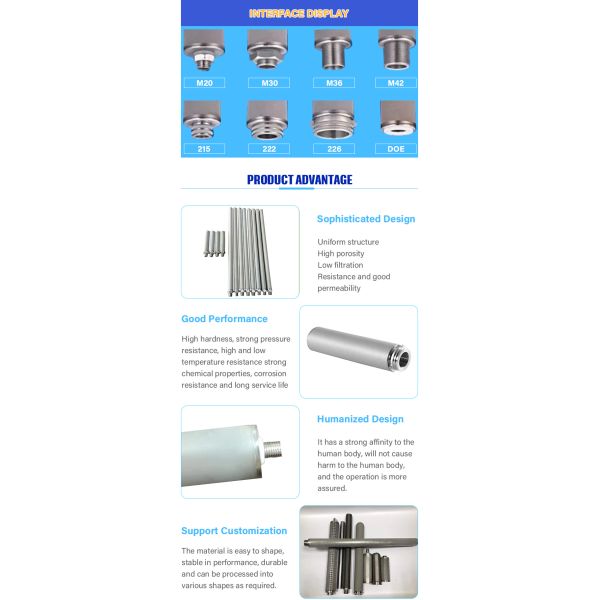 Food Grade Metal Liquid Filter Stainless Steel Powder Filter Cartridge For Alcohol Distillation Equipment Alcohol Filter