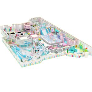 snow theme plastic kids indoor play structure with various games