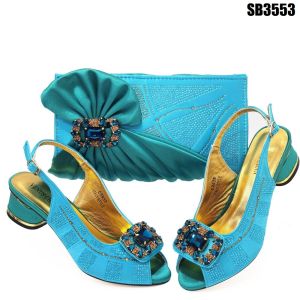 Supoo Evening Italian Ladies Shoes and Matching Bags for African Wedding in PU