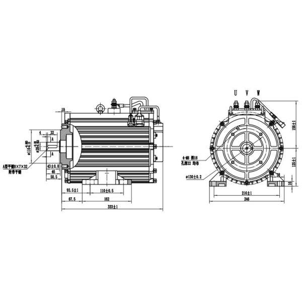 Fast dynamic response 10kW AC motor for Cement distributor truck