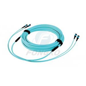 Quality 1 meter 24 Core OM3 Multimode Fiber Optical MPO Trunk Cable for sale