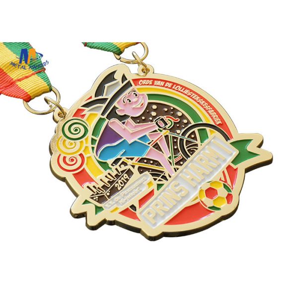Carnival Medaillen Metal Award Medals Colors Filled With Woven Ribbon Varnish Finish