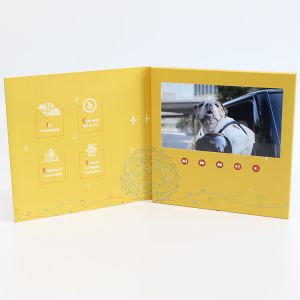China Free Sample Limited Video In Folder Factory Handmade LCD Greeting Book 7 inch Video Brochure  For Promo on sale