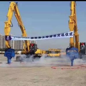 China Yellow CAT 320 Hydraulic Pile Driving Machine Excavator Mounted on sale