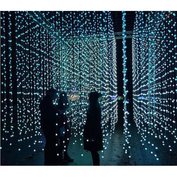 5m 25 dmx ball strings led point light pixel 3d globe curtain lights programmabl