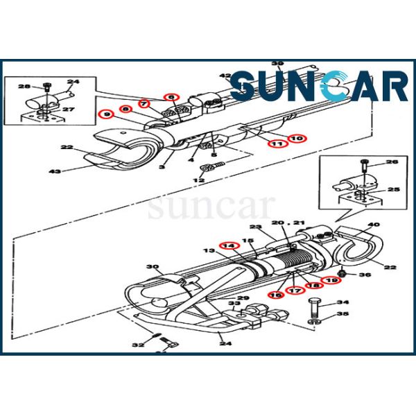 Buy LZ009310 Boom Replacement Seal Kit CX130B CX130D LC Case Cylinder Service Kit at wholesale prices