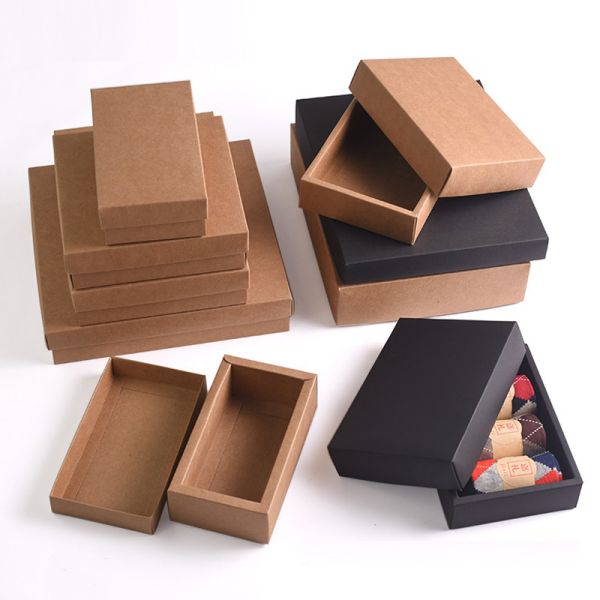 Buy custom flat color paper socks box  kraft paper stockings paper box  sliding drawer socks gift box at wholesale prices