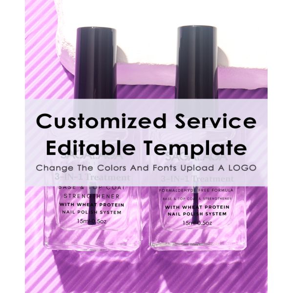 Custom Logo 3 in 1 Nail Strengthener Original Nail Repair Treatment 15ml Clear Top Coat Base Coat Air Dry Nail Polish