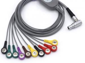 Quality 12 Channel ECG Snap Cable Compatible , 2107229-001 Patient Monitor Cable for sale
