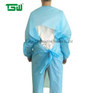 Blue Waterproof Plastic CPE Non Woven Disposable Apron / CPE Gown