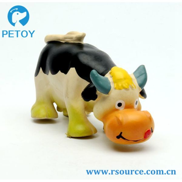 Lovely Latex cow shape dog teaser toy