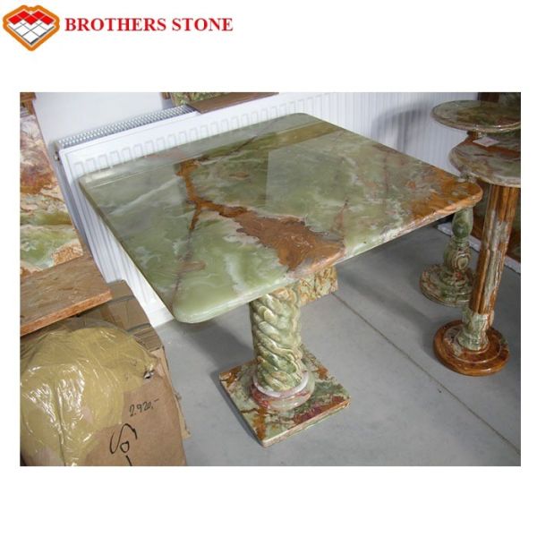 Buy Natural Stone Marble Polished green Onyx Marble Table at wholesale prices