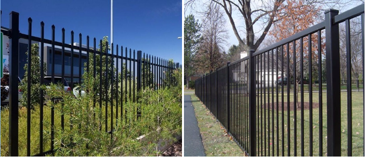 powder coated tubular steel fence