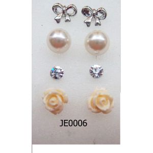 Quality rose pearl stud earring set for sale