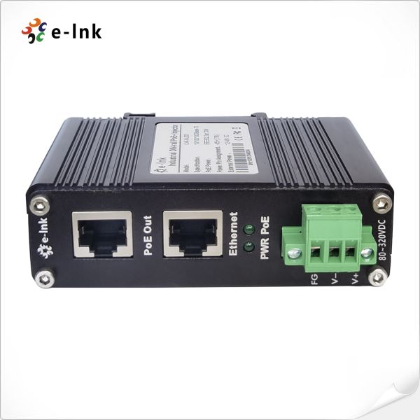 Buy 80~320VDC Power Input Industrial Gigabit PoE+ Injector at wholesale prices