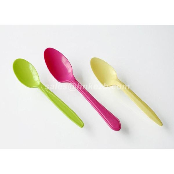 Buy Disposable Colored Plastic Spoons Biodegradable Smooth Surface For Kids at wholesale prices