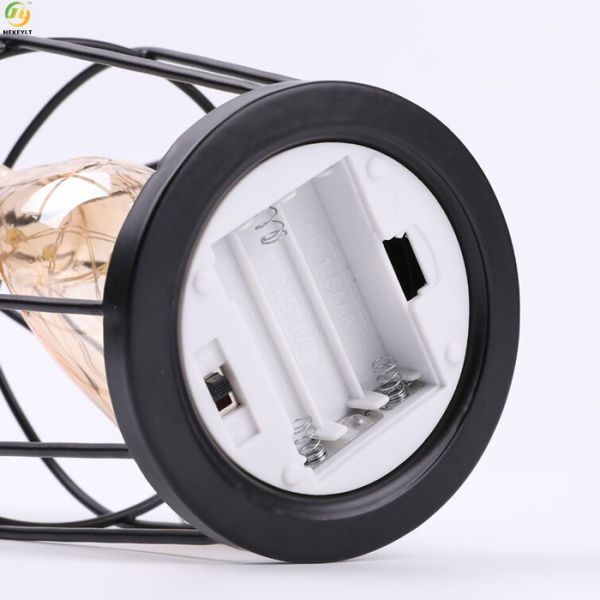 5 Watt Metal Bedside Table Lamp With Bird Bulb Hanging