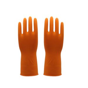 Multi Purpose Flock Lined Latex Gloves , Cotton Lined Dishwashing Gloves