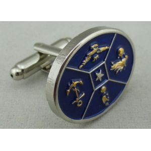 3D Double Plating Custom Tie Bars Cufflink 20 mm With Soft Enamel