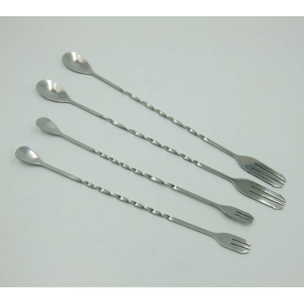 Stainless steel double stir bar Milk tea coffee spoon scoop cocktail bar section rod long handle more key