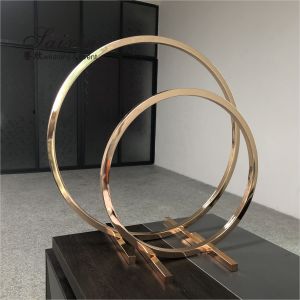 ZT-354 New wedding centerpieces gold metal round arch flower stand for event