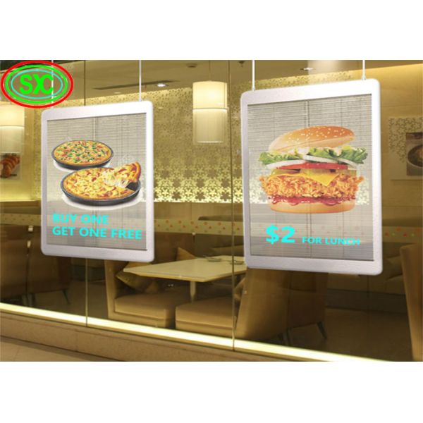 Fixed/Iron Box LED Poster Display, LED Video Display Panel Aluminum HD Stereo
