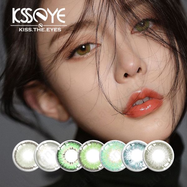 Buy Comfortable Reusable Iris Green Contacts Coloured Lenses With Power at wholesale prices