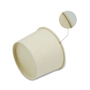 Disposable biodegradable 270ml sugarcane pulp PLA bagasse paper soup bowl