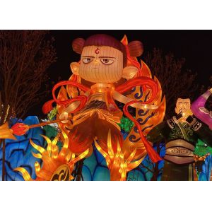Sensational 2019 Nezha Legendary Fabric Chinese Lanterns Display Animation