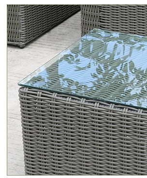 3 Seater Rattan Outdoor Sofa Terrace Furniture Garden Rope Leisure Black Wicker