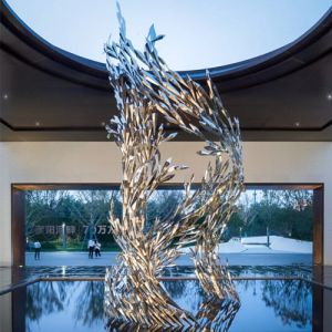 China Contemporary Art Abstract Metal Sculptures Polished SS 316L Customized on sale