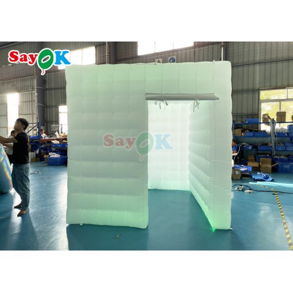 Wholesale White Inflatable LED Photo Booth Portable Inflatable Square Single Door Photo Booth