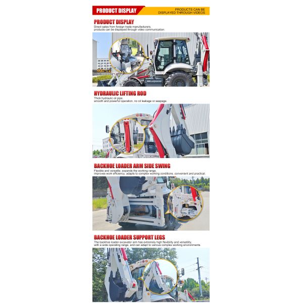 FREE SHIPPING 4x4 Mini Farm Backhoe Tractor Loader Epa Engine Wheel Loader EURO5 Towable Diesel Backhoe Loader