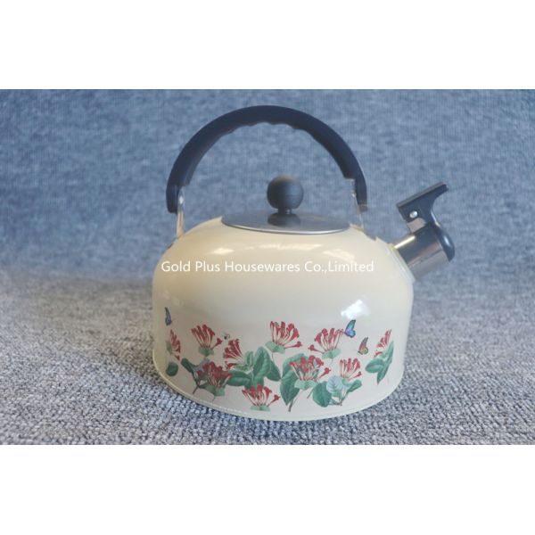 Stainless Steel Whistling Tea Kettle Set With Cups Gas Metal Silver Stovetop Coffee Pot