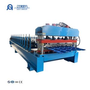 China High Speed Rectangular Step Glaze Roofing Tile Roofing Sheet Machine on sale