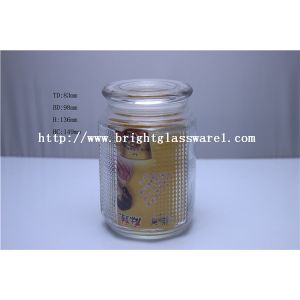 Quality glass sugar jar, glass bottle, glass candy jar with lid for sale