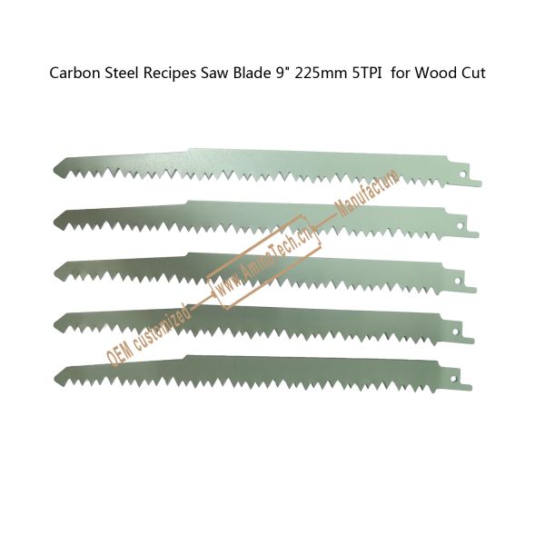 Carbon Steel Recipes Saw Blade 9" 225mm 5TPI for Wood Cut,Reciprocating