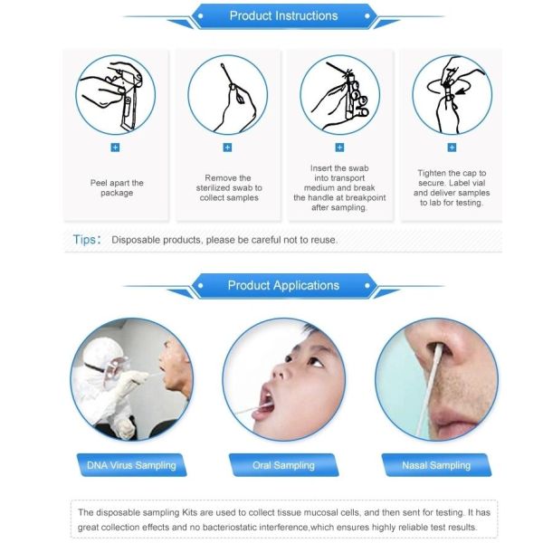 S-051-015 Virus Transport Medium Disposable Saliva Collection Tube For PCR Test