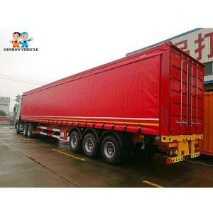 Convenient Load 3 Axle Gooseneck 90m3 Curtain Side Semi Trailer