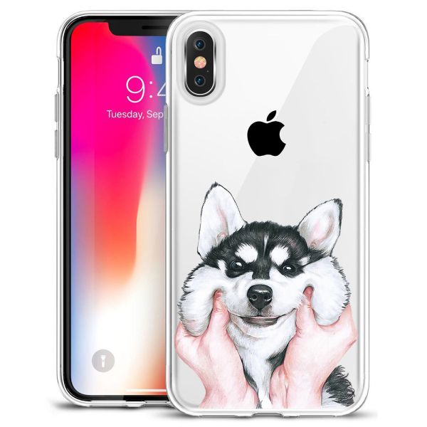 Thin Rubber Designer Cell Phone Cases For Iphone X Sweat Free Animal Puppy Dog Cat