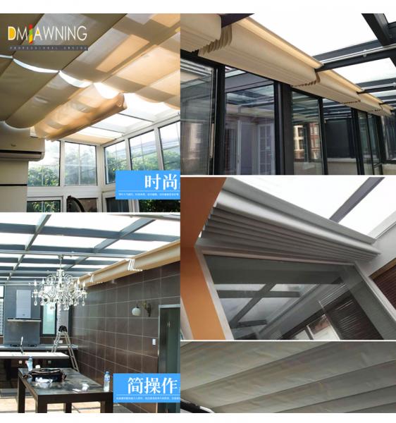 Sus316 Fabric Waterproof Retractable Cover Pergola Sliding retractable pergola canopy