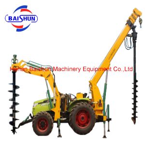 Hot selling solar pole digging pole erection machine crimping machine