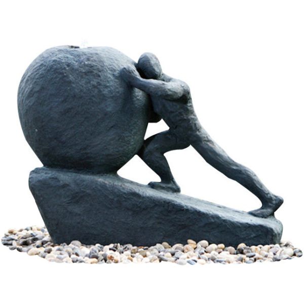 Buy 36 Inch Strong Man Antique Copper Water Fountains In Magnesia Material at wholesale prices