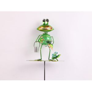 Metal Frog Solar Powered Decorative Item With Small / Medium Size