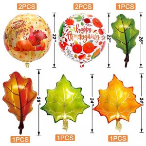 Autumn Harvest Fall Maple Leaves Balloons Turkey Thanksgiving Party Balloon