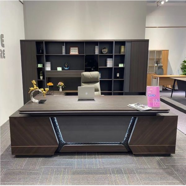 Buy Executive Office Desk With Paint Baking Processwood Grainhinclined Table Edge Design at wholesale prices