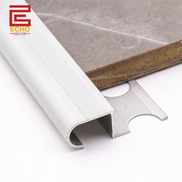 Aluminum Stair Tread Bullnose Cap Stair Nosing Trim For Tile