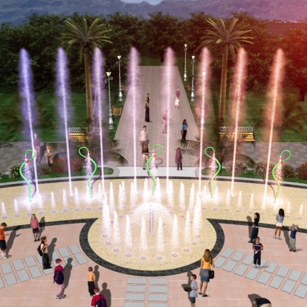 Buy Multicolored LED Stainless Net Dry Floor Fountains at wholesale prices