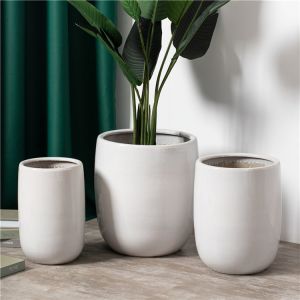 China High quality elegant home garden decor white floor plant pots cheap outdoor indoor ceramic pots planter on sale