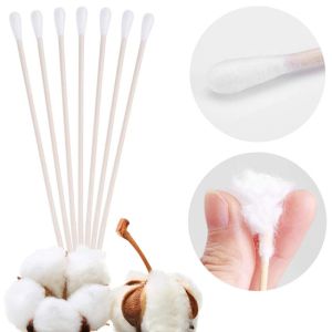 Medical Disposable Cotton Tipped Applicator 100pcs 6'' Length Cotton Swabs